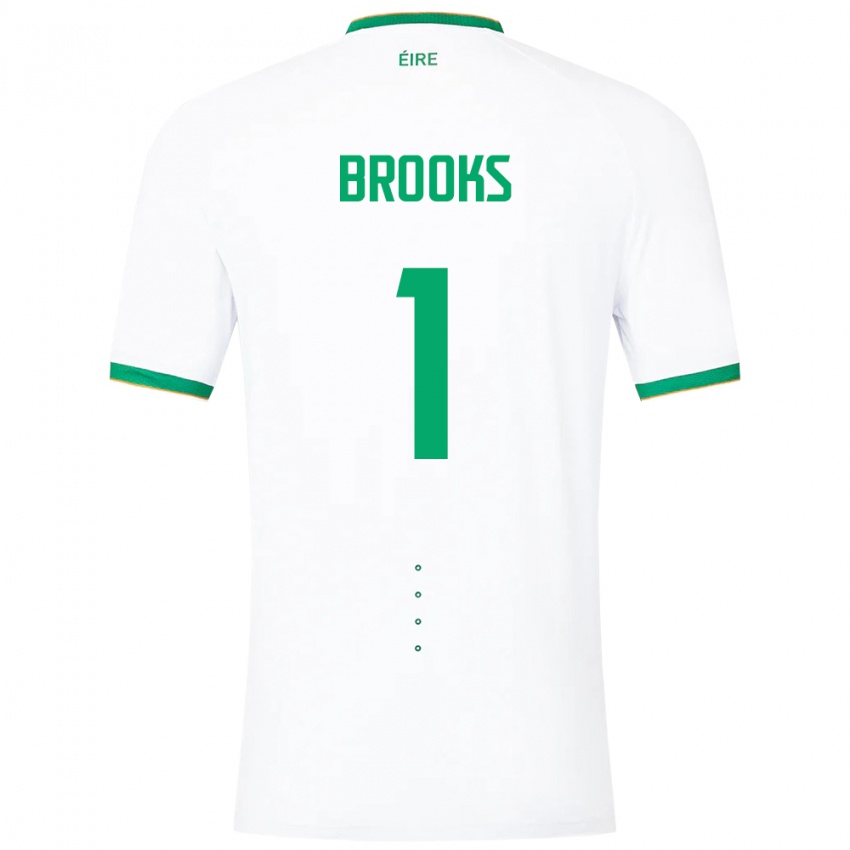 Bambino Maglia Irlanda Tiernan Brooks #1 Bianco Kit Gara Away 24-26 Maglietta