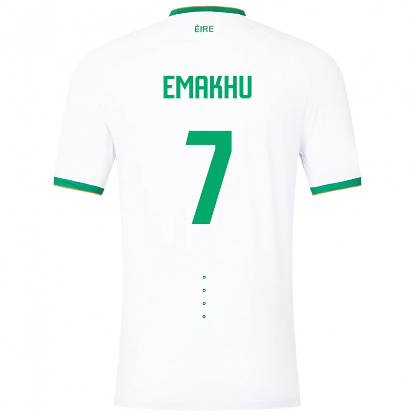 Bambino Maglia Irlanda Aidomo Emakhu #7 Bianco Kit Gara Away 24-26 Maglietta