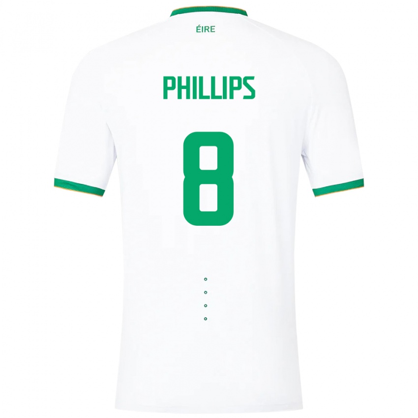 Bambino Maglia Irlanda Killian Phillips #8 Bianco Kit Gara Away 24-26 Maglietta