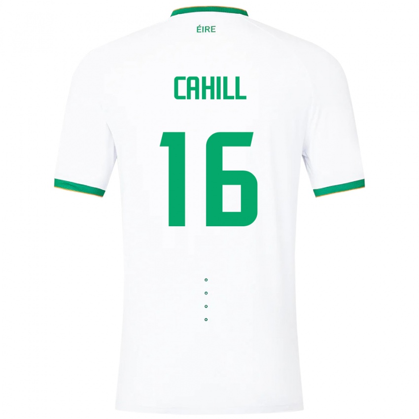 Bambino Maglia Irlanda Killian Cahill #16 Bianco Kit Gara Away 24-26 Maglietta