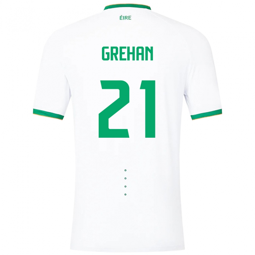 Bambino Maglia Irlanda Sean Grehan #21 Bianco Kit Gara Away 24-26 Maglietta