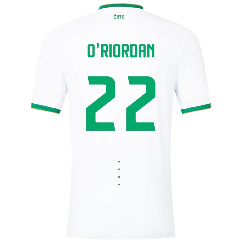 Bambino Maglia Irlanda Connor O'riordan #22 Bianco Kit Gara Away 24-26 Maglietta