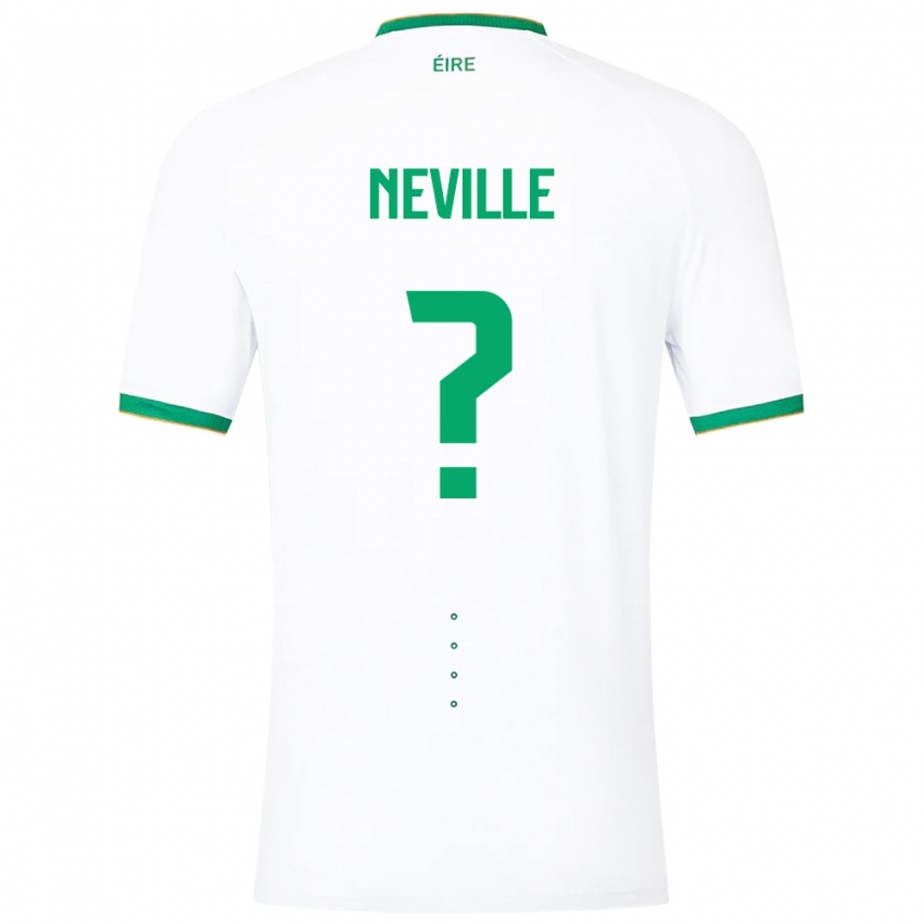 Bambino Maglia Irlanda Harvey Neville #0 Bianco Kit Gara Away 24-26 Maglietta