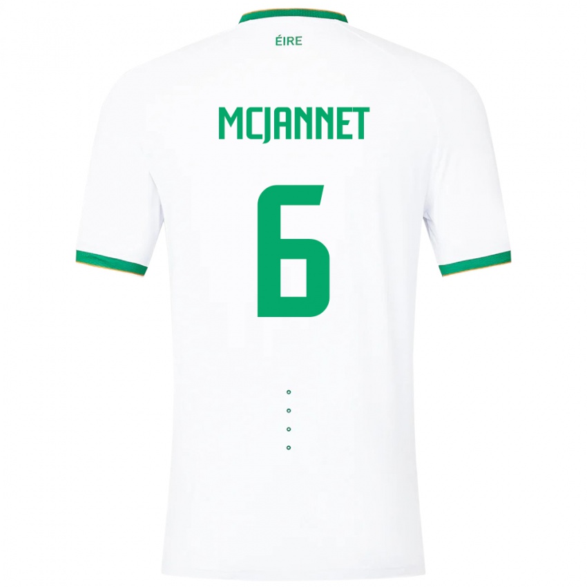 Bambino Maglia Irlanda Ed Mcjannet #6 Bianco Kit Gara Away 24-26 Maglietta