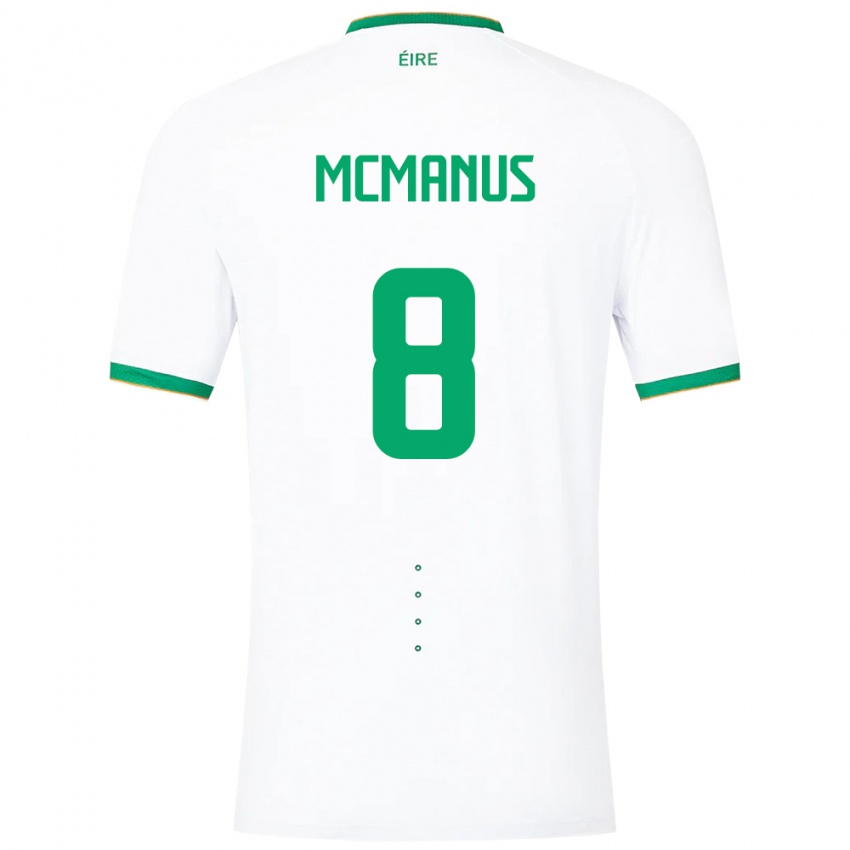 Bambino Maglia Irlanda James Mcmanus #8 Bianco Kit Gara Away 24-26 Maglietta