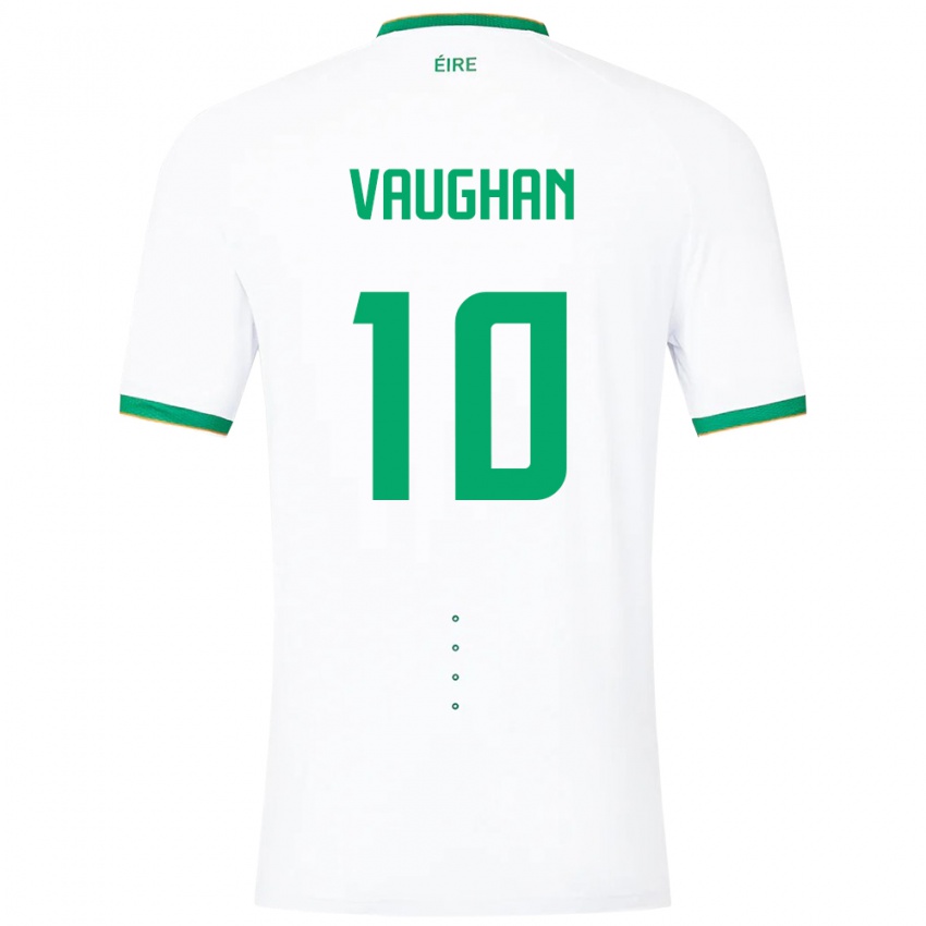 Bambino Maglia Irlanda Harry Vaughan #10 Bianco Kit Gara Away 24-26 Maglietta