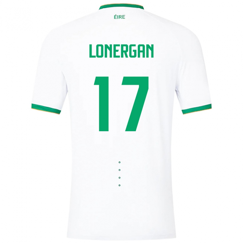 Bambino Maglia Irlanda Tom Lonergan #17 Bianco Kit Gara Away 24-26 Maglietta