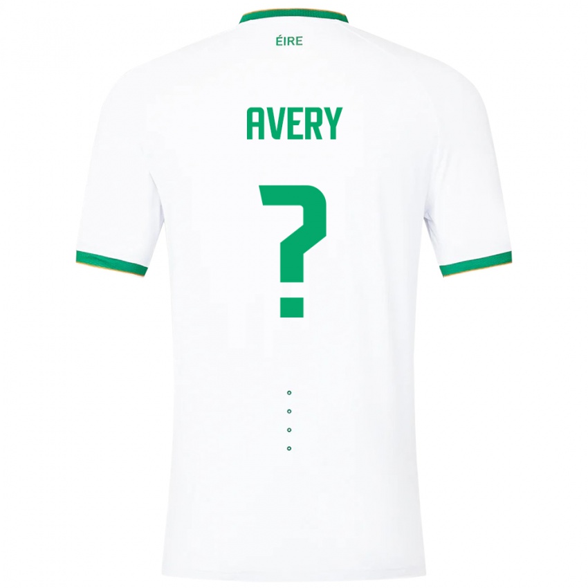 Bambino Maglia Irlanda Theo Avery #0 Bianco Kit Gara Away 24-26 Maglietta