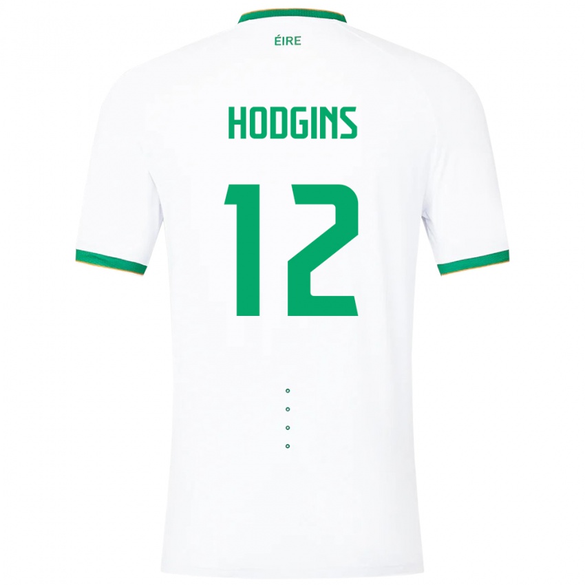 Bambino Maglia Irlanda Gavin Hodgins #12 Bianco Kit Gara Away 24-26 Maglietta