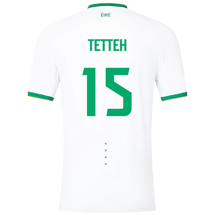 Bambino Maglia Irlanda Gideon Tetteh #15 Bianco Kit Gara Away 24-26 Maglietta