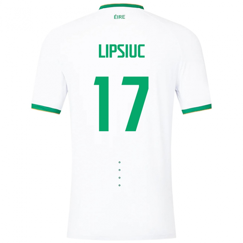 Bambino Maglia Irlanda Darius Lipsiuc #17 Bianco Kit Gara Away 24-26 Maglietta