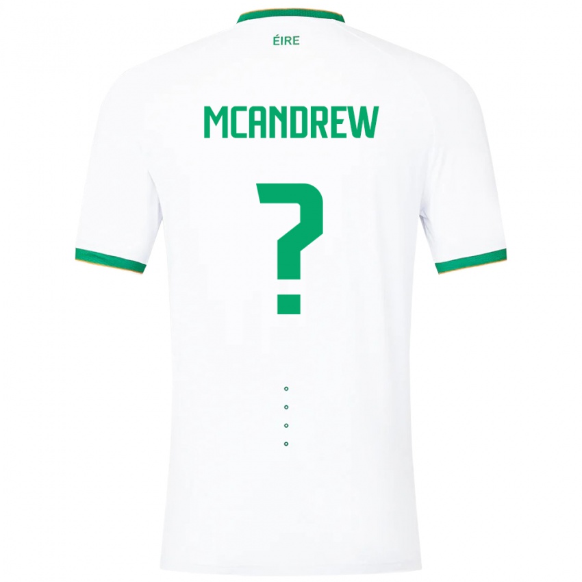 Bambino Maglia Irlanda Niall Mcandrew #0 Bianco Kit Gara Away 24-26 Maglietta