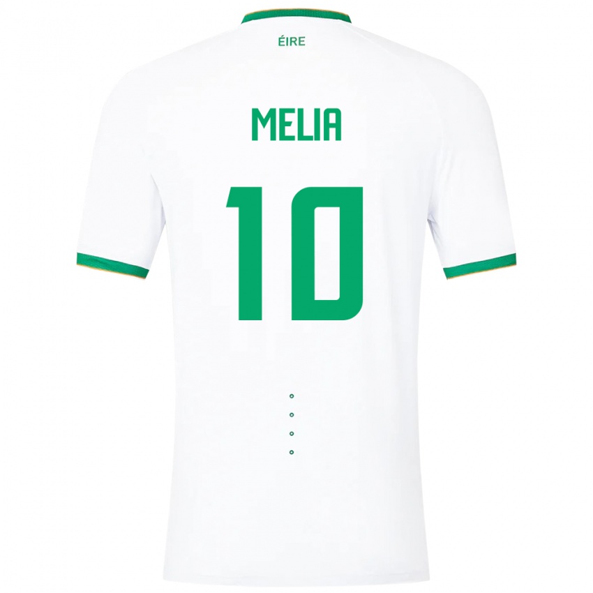 Bambino Maglia Irlanda Mason Melia #10 Bianco Kit Gara Away 24-26 Maglietta