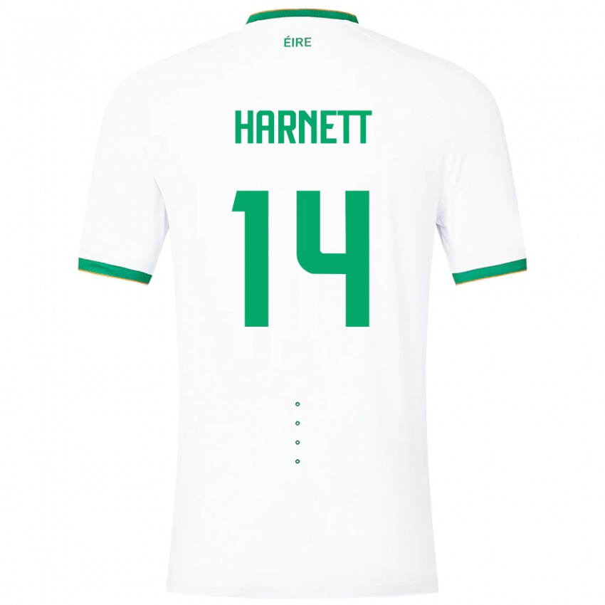 Bambino Maglia Irlanda Kaylem Harnett #14 Bianco Kit Gara Away 24-26 Maglietta