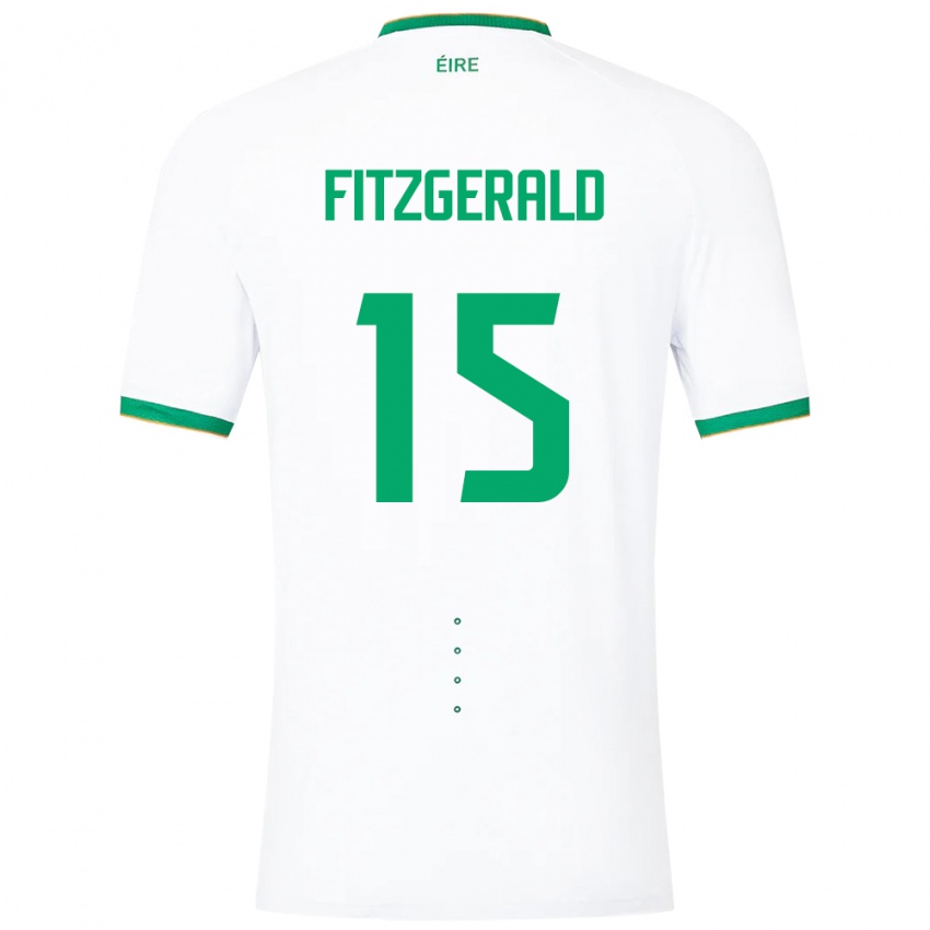 Bambino Maglia Irlanda Kyle Fitzgerald #15 Bianco Kit Gara Away 24-26 Maglietta