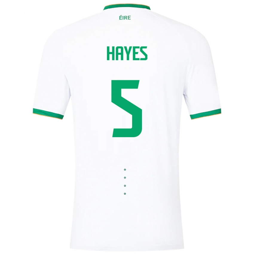 Bambino Maglia Irlanda Caitlin Hayes #5 Bianco Kit Gara Away 24-26 Maglietta