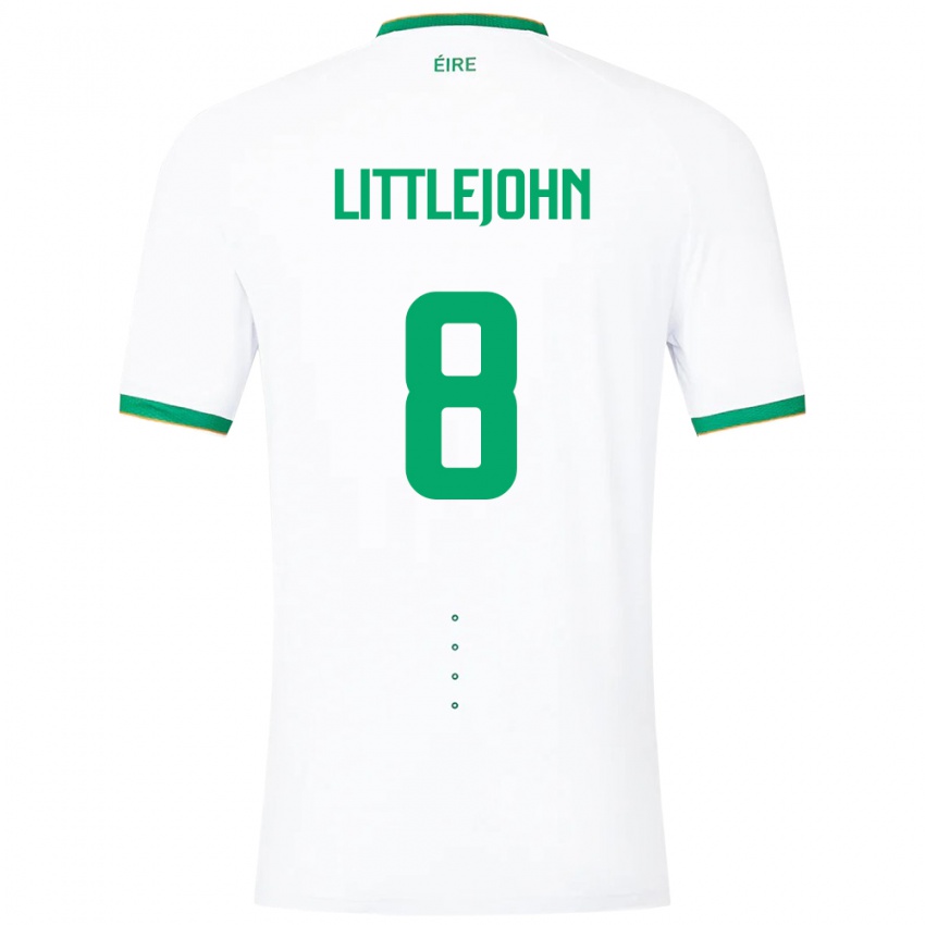 Bambino Maglia Irlanda Ruesha Littlejohn #8 Bianco Kit Gara Away 24-26 Maglietta