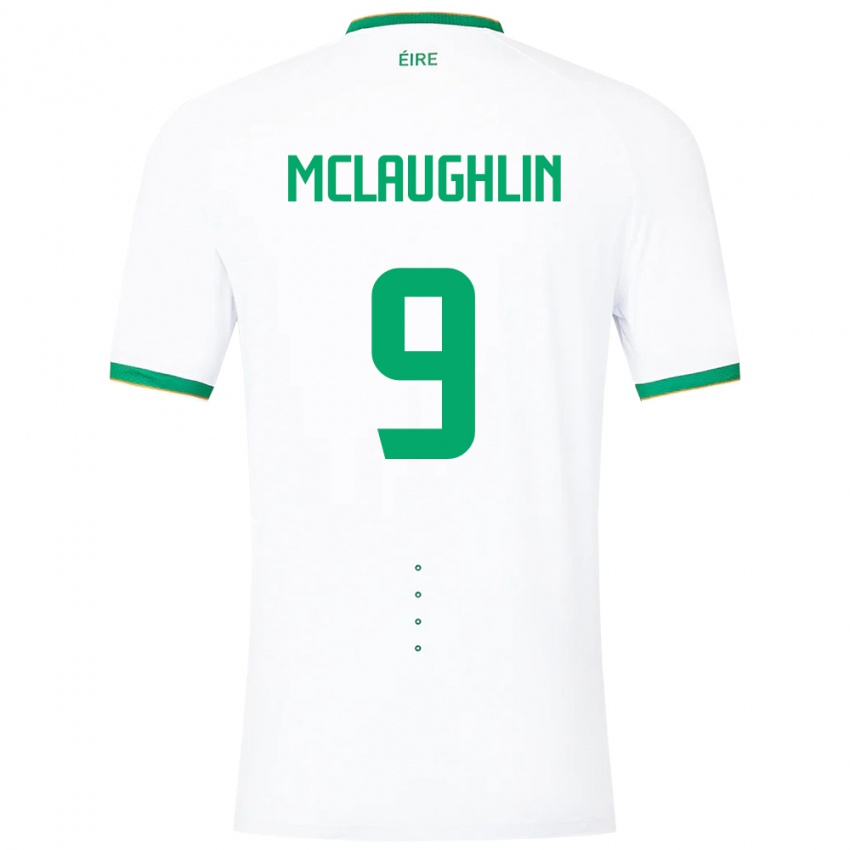 Bambino Maglia Irlanda Erin Mclaughlin #9 Bianco Kit Gara Away 24-26 Maglietta