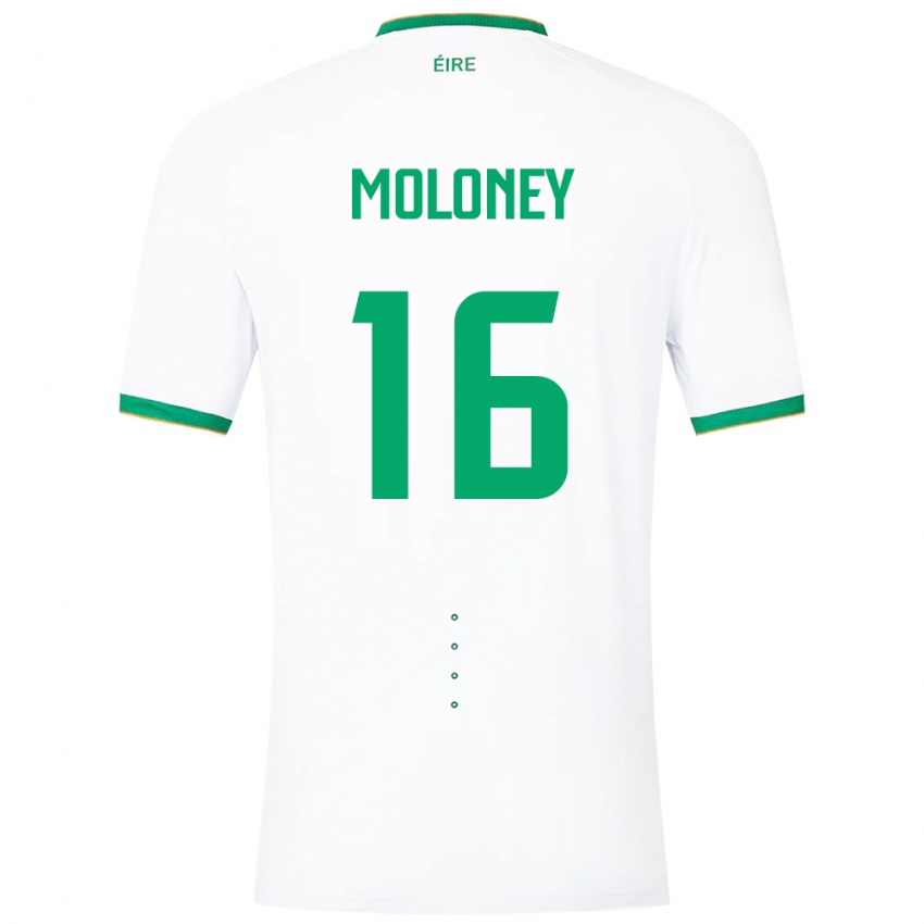 Bambino Maglia Irlanda Grace Moloney #16 Bianco Kit Gara Away 24-26 Maglietta