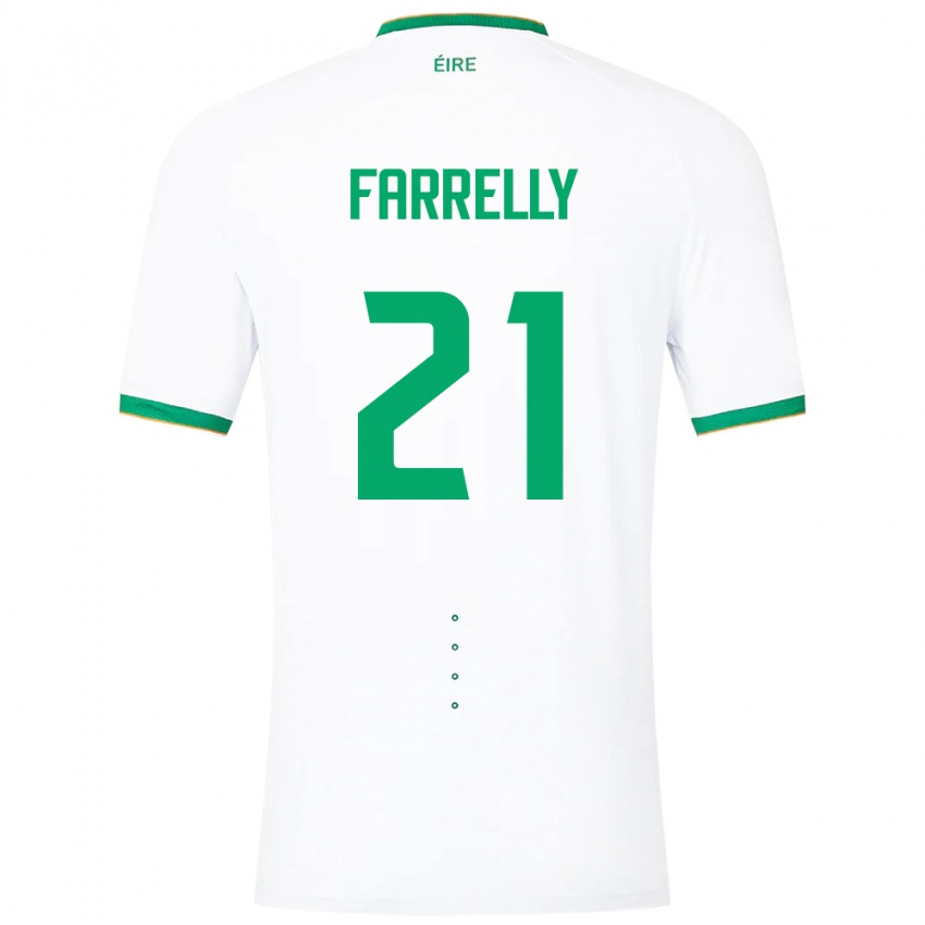 Bambino Maglia Irlanda Sinead Farrelly #21 Bianco Kit Gara Away 24-26 Maglietta