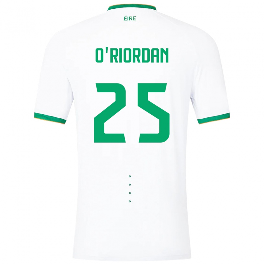 Bambino Maglia Irlanda Claire O'riordan #25 Bianco Kit Gara Away 24-26 Maglietta