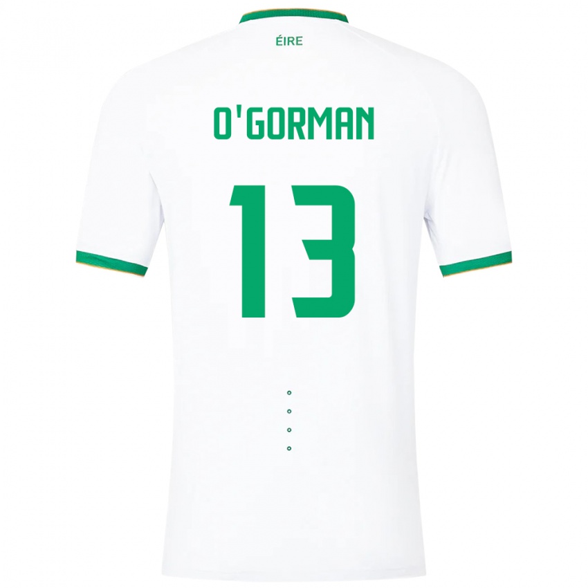 Bambino Maglia Irlanda Áine O'gorman #13 Bianco Kit Gara Away 24-26 Maglietta