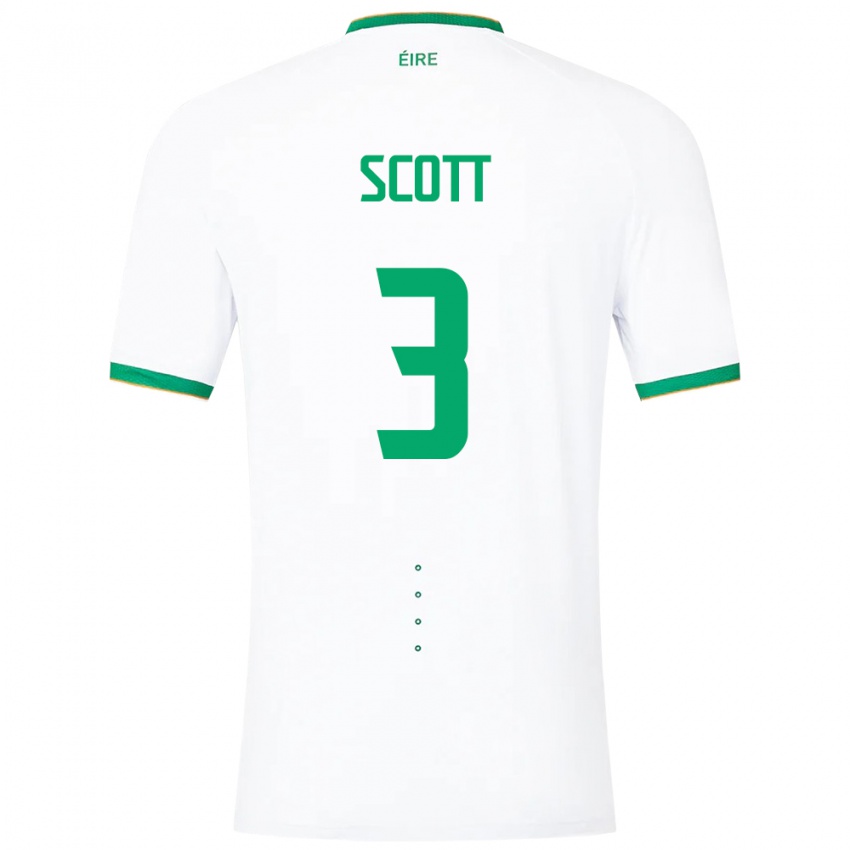 Bambino Maglia Irlanda Harriet Scott #3 Bianco Kit Gara Away 24-26 Maglietta