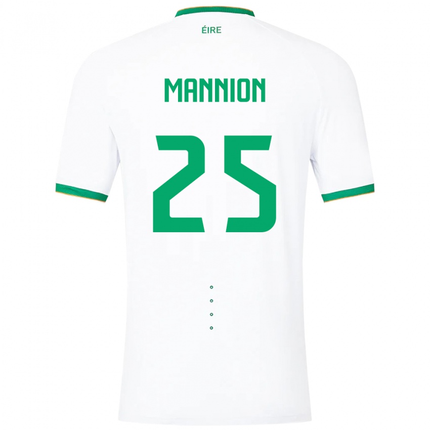 Bambino Maglia Irlanda Aoife Mannion #25 Bianco Kit Gara Away 24-26 Maglietta