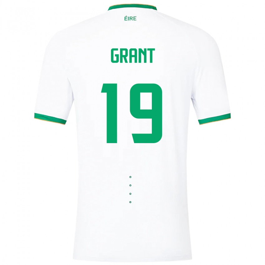 Bambino Maglia Irlanda Ciara Grant #19 Bianco Kit Gara Away 24-26 Maglietta