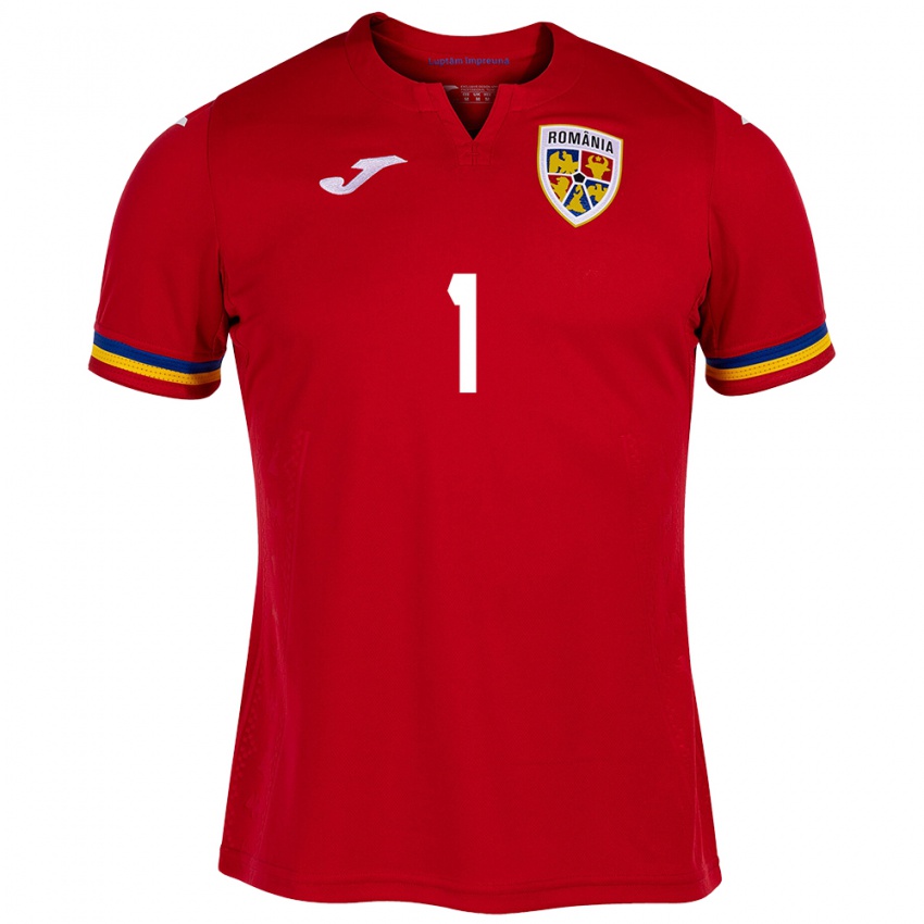 Bambino Maglia Romania Răzvan Sava #1 Rosso Kit Gara Away 24-26 Maglietta