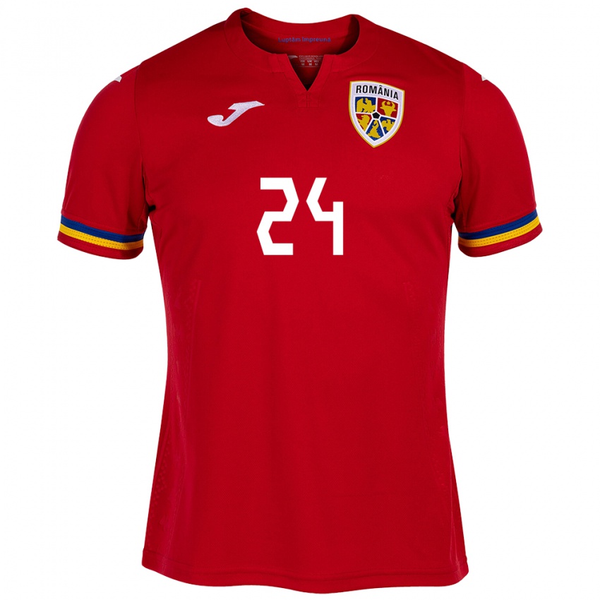 Bambino Maglia Romania Mădălina Tătar #24 Rosso Kit Gara Away 24-26 Maglietta