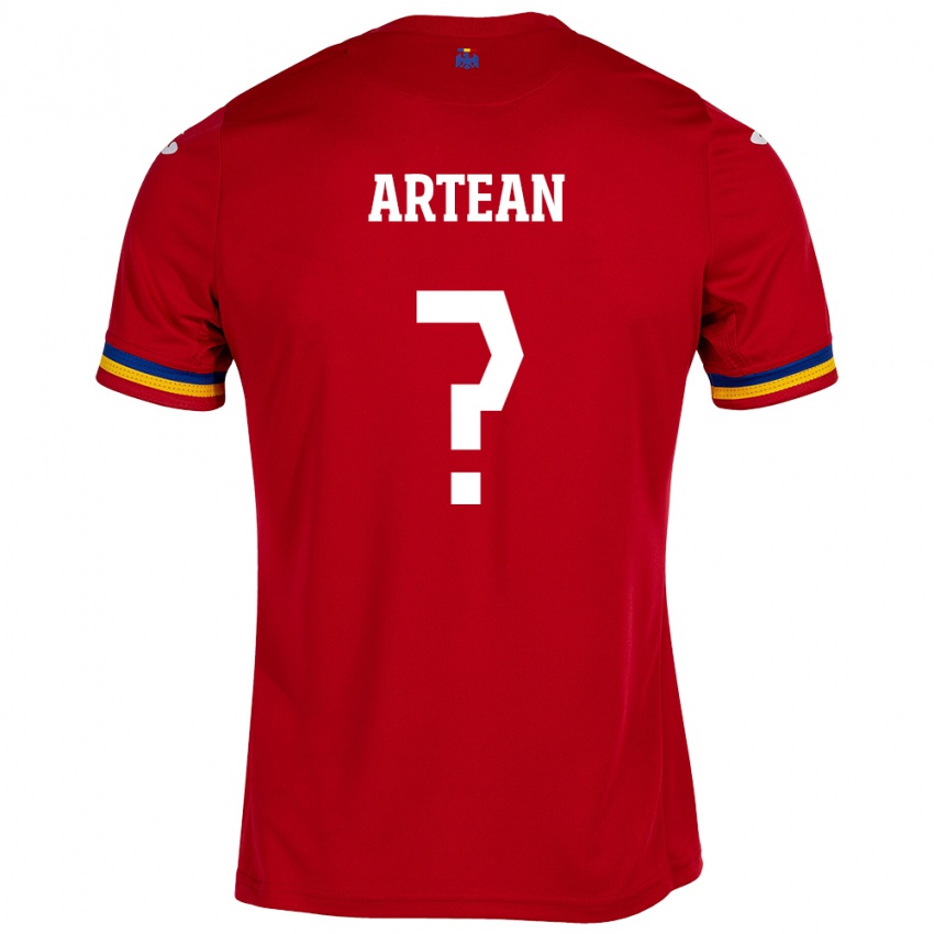 Bambino Maglia Romania Andrei Artean #0 Rosso Kit Gara Away 24-26 Maglietta