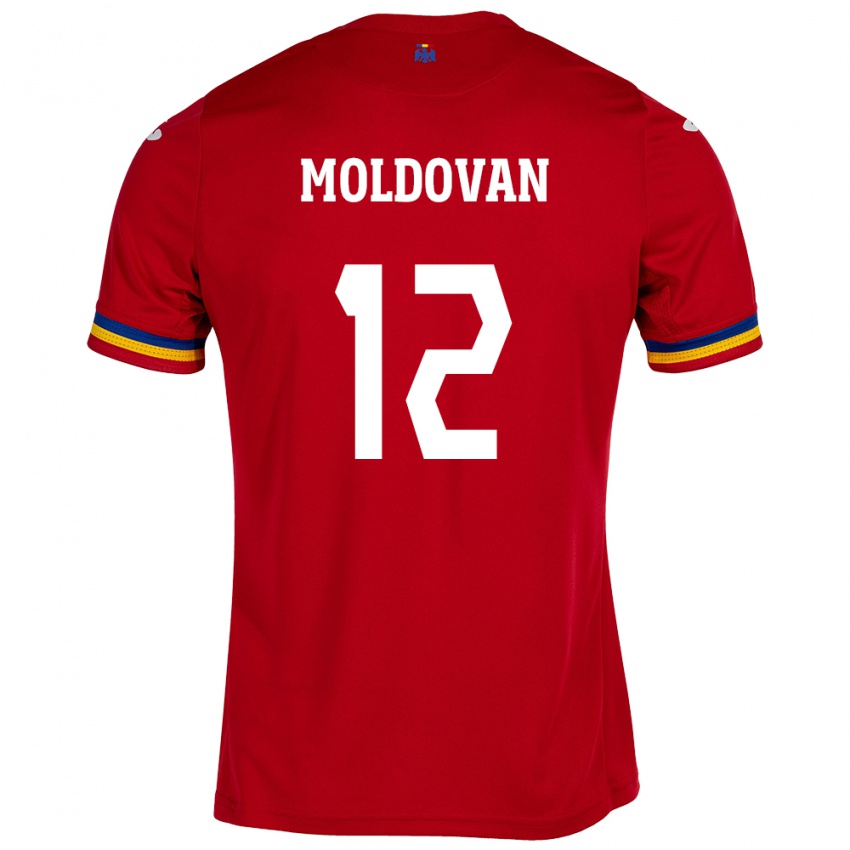 Bambino Maglia Romania Horaţiu Moldovan #12 Rosso Kit Gara Away 24-26 Maglietta