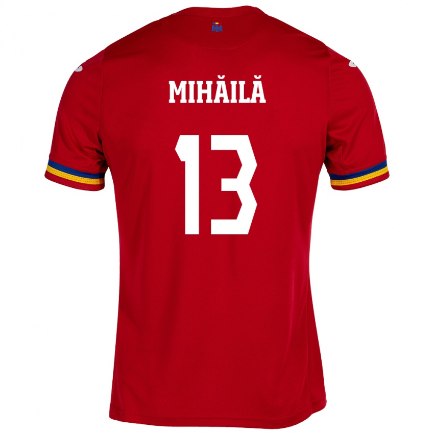 Bambino Maglia Romania Valentin Mihăilă #13 Rosso Kit Gara Away 24-26 Maglietta