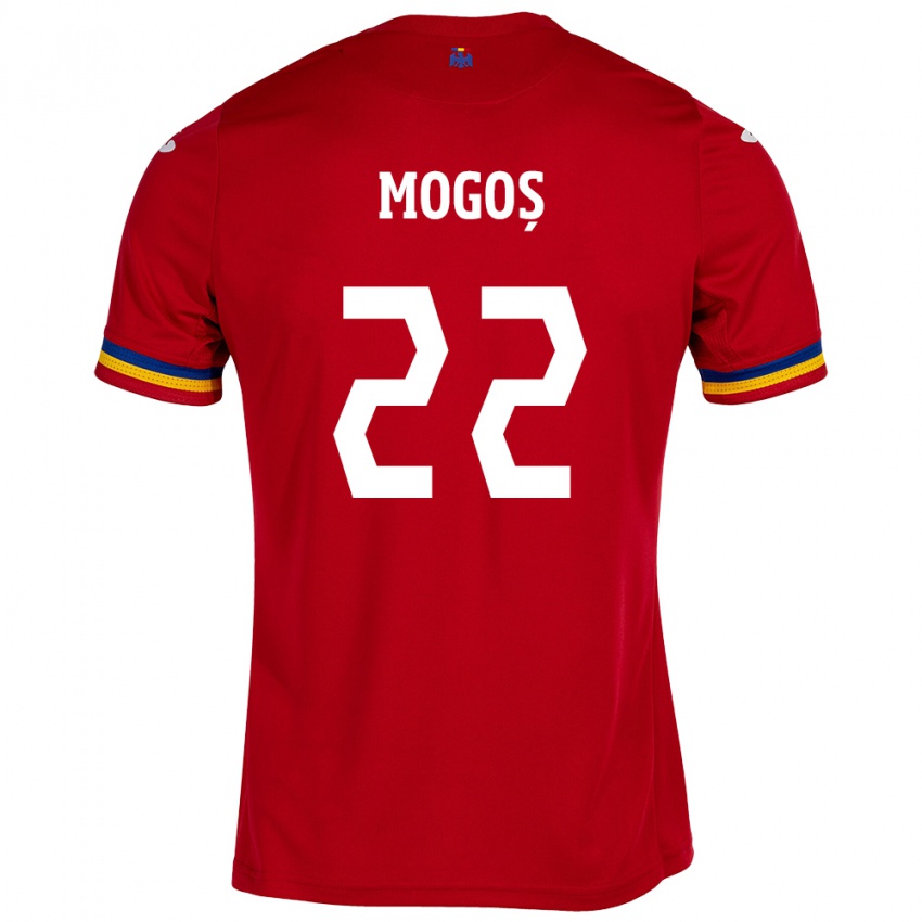 Bambino Maglia Romania Vasile Mogoș #22 Rosso Kit Gara Away 24-26 Maglietta