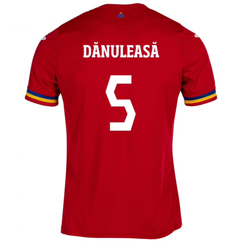 Bambino Maglia Romania Gabriel Dănuleasă #5 Rosso Kit Gara Away 24-26 Maglietta