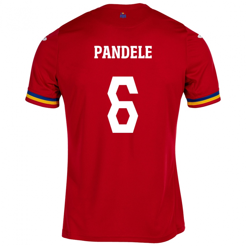 Bambino Maglia Romania Andrei Pandele #6 Rosso Kit Gara Away 24-26 Maglietta