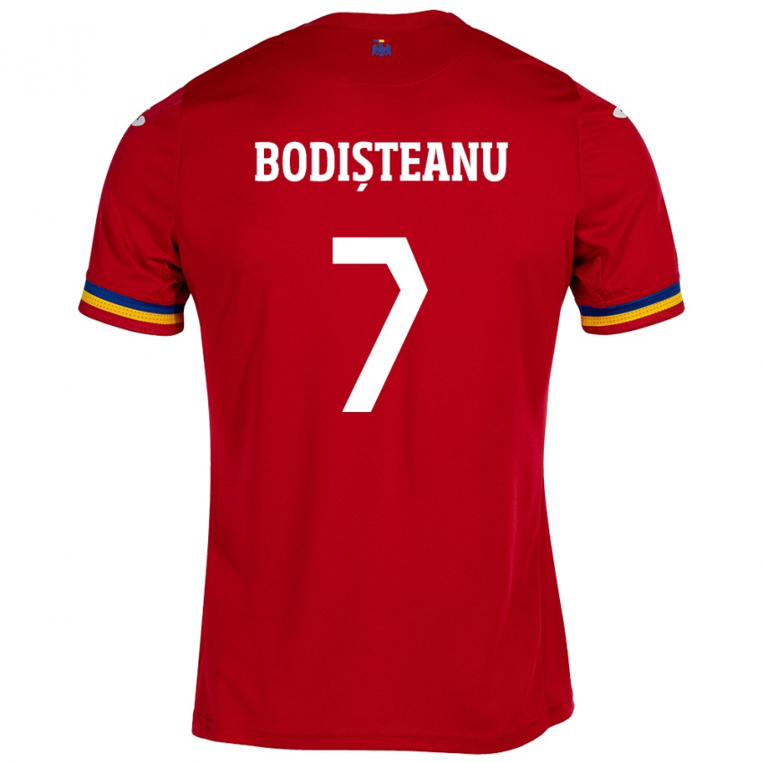 Bambino Maglia Romania Ștefan Bodișteanu #7 Rosso Kit Gara Away 24-26 Maglietta