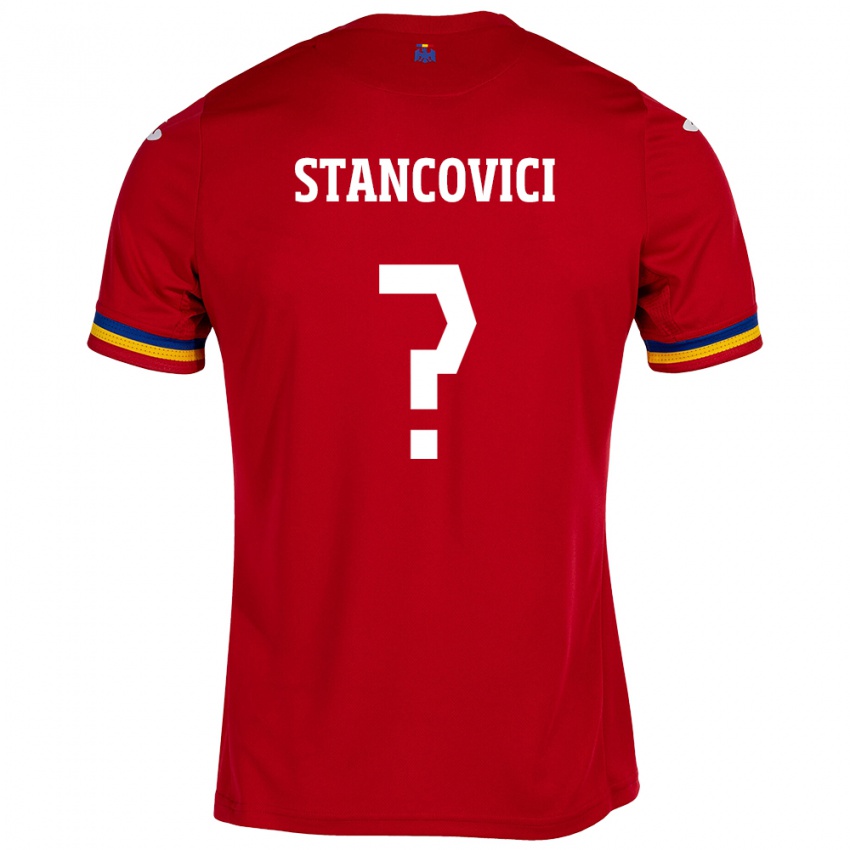 Bambino Maglia Romania Victor Stancovici #0 Rosso Kit Gara Away 24-26 Maglietta