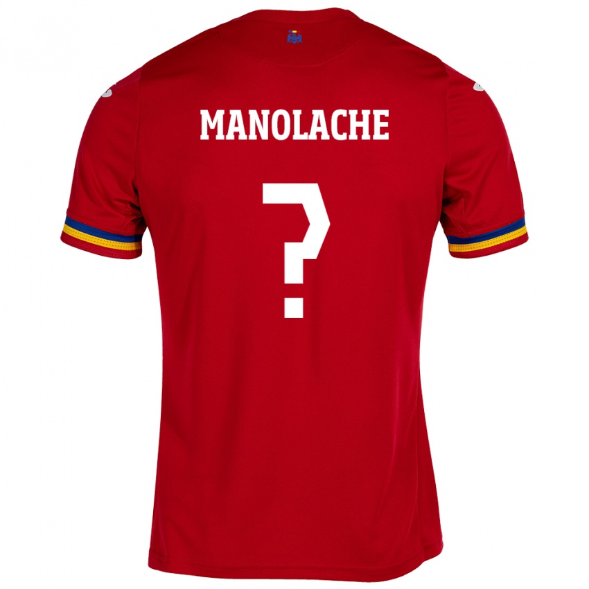 Bambino Maglia Romania Luca Manolache #0 Rosso Kit Gara Away 24-26 Maglietta