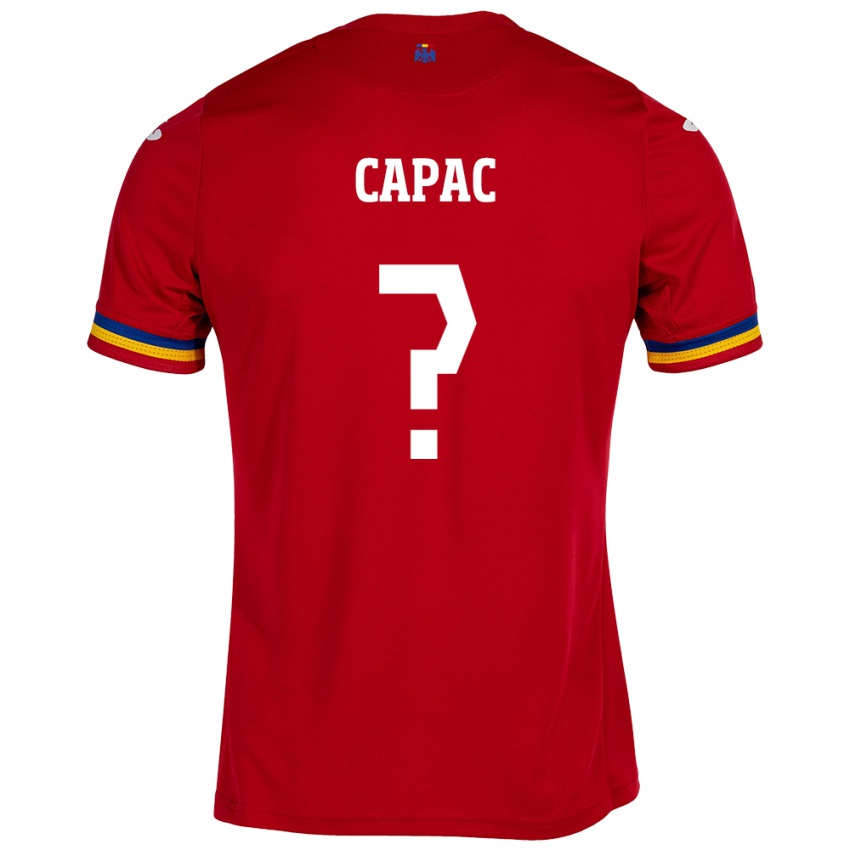 Bambino Maglia Romania Alexandru Capac #0 Rosso Kit Gara Away 24-26 Maglietta