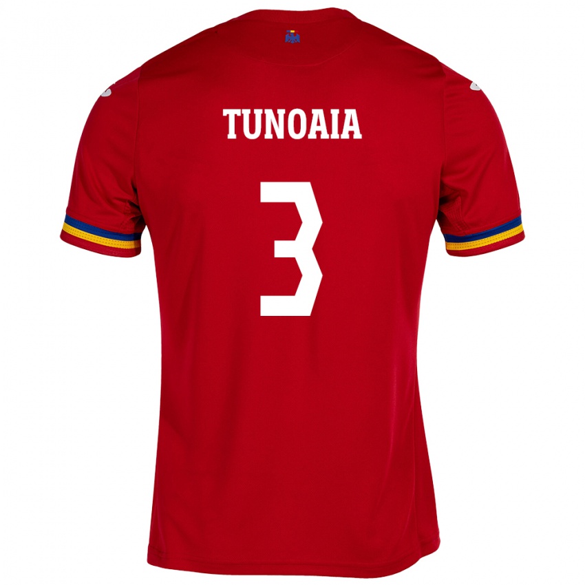 Bambino Maglia Romania Alexandra Tunoaia #3 Rosso Kit Gara Away 24-26 Maglietta