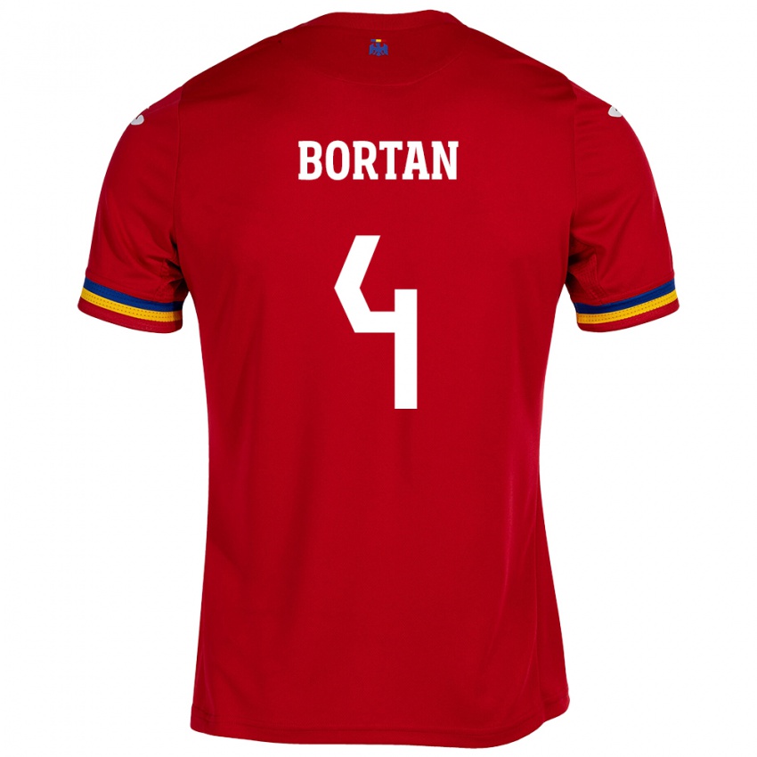 Bambino Maglia Romania Ioana Bortan #4 Rosso Kit Gara Away 24-26 Maglietta