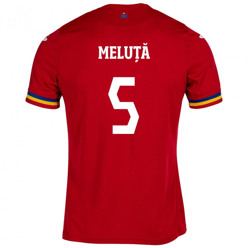 Bambino Maglia Romania Teodora Meluță #5 Rosso Kit Gara Away 24-26 Maglietta