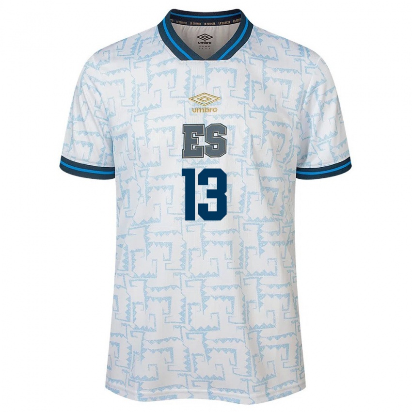 Bambino Maglia El Salvador Tereso Benítez #13 Bianco Kit Gara Away 24-26 Maglietta