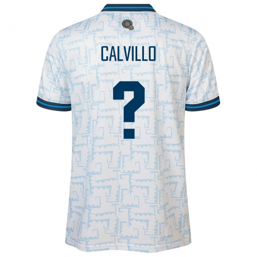 Bambino Maglia El Salvador Eric Calvillo #0 Bianco Kit Gara Away 24-26 Maglietta