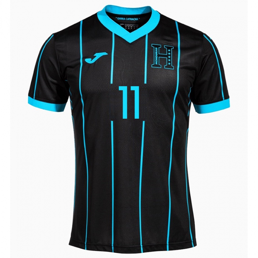 Bambino Maglia Honduras Jefryn Macías #11 Nero Kit Gara Away 24-26 Maglietta