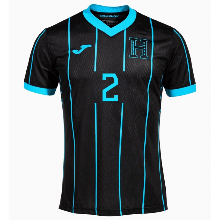 Bambino Maglia Honduras Kevin Álvarez #2 Nero Kit Gara Away 24-26 Maglietta