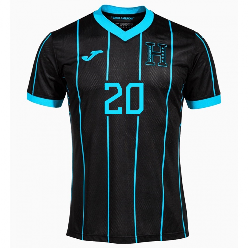 Bambino Maglia Honduras Alessandro Maldonado #20 Nero Kit Gara Away 24-26 Maglietta