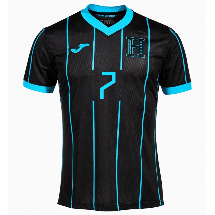 Bambino Maglia Honduras José Pinto #7 Nero Kit Gara Away 24-26 Maglietta